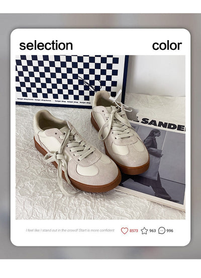 Zapatillas Blancas de Cuero Retro Transpirables Estilo Preppy Casual - Image 7