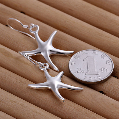 Conjunto de Collar y Aretes Estrella de Mar Plateados - Image 5