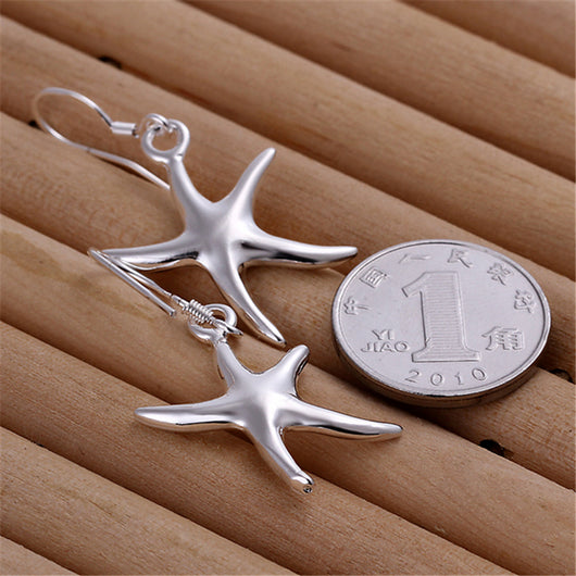 Conjunto de Collar y Aretes Estrella de Mar Plateados - Image 5