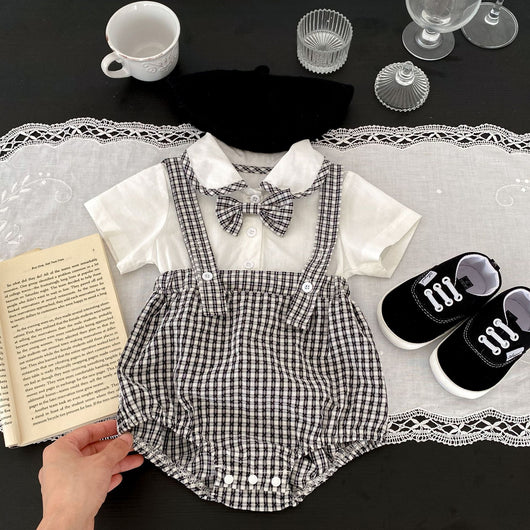 Blusa Cuello Babydoll con Efecto Dos Piezas a Cuadros - Image 16