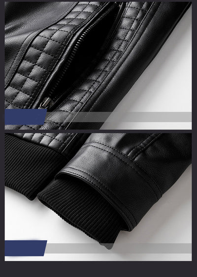Chaqueta de Cuero PU con Capucha y Bolsillos con Cierre para Hombre - Image 12