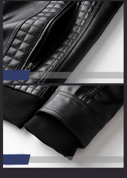 Chaqueta de Cuero PU con Capucha y Bolsillos con Cierre para Hombre - Image 12