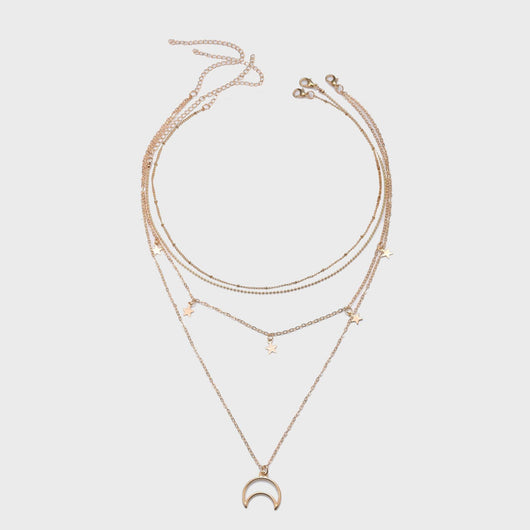 Collar de Moda Versátil con Colgante Estrella de Cinco Puntas y Luna Creciente - Image 7