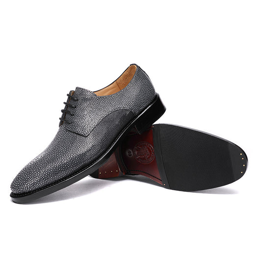 Zapatos Casuales de Piel de Pescado Pearl para Hombre - Cordones y Tacón Bajo - Image 10