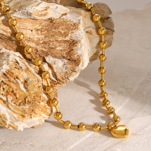 Collar Clavícula Acero Inoxidable Cadena Dorada 18k con Perlas de Amor - Image 12