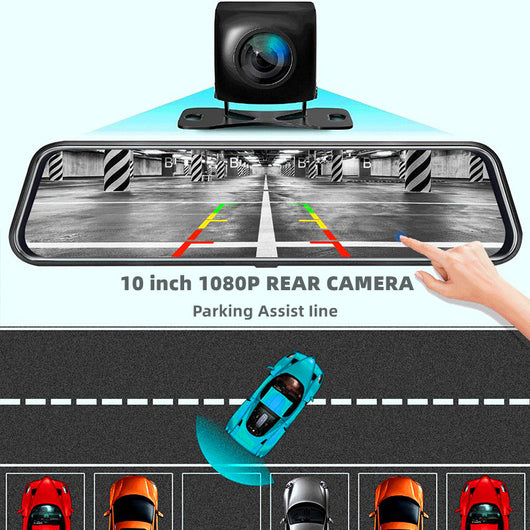 Espejo Retrovisor con Cámara Dashcam Dual Frontal y Trasera - Image 3