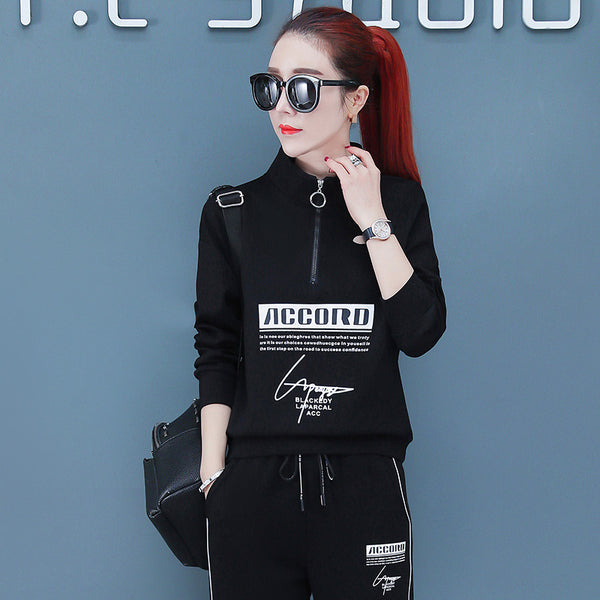 Conjunto Deportivo Mujer Suéter Ajustado Cuello Alto Dos Piezas - Image 6