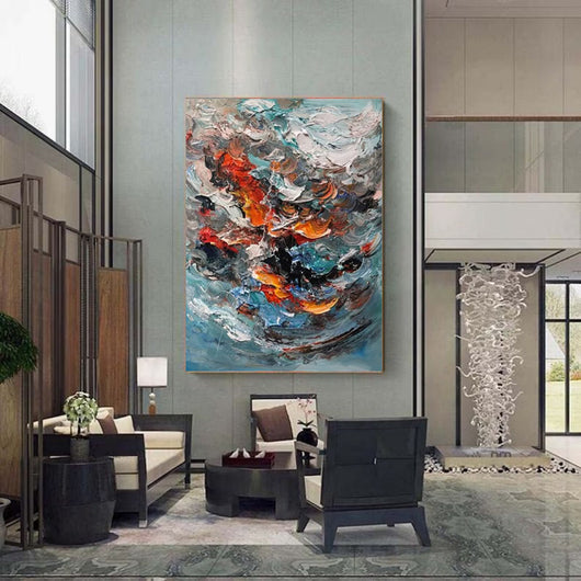 Cuadro Abstracto Moderno Texturizado 3D - Pintura al Óleo Original Hecha a Mano para Sala de Estar - Image 5