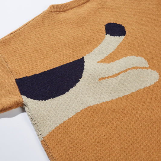 Suéter Jacquard con Diseño de Gato Cuello Redondo Unisex Trendy Oversize - Image 2