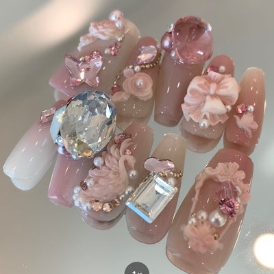Uñas de Cristal Luxury con Personalizaciónes de Luz Hada - Image 7