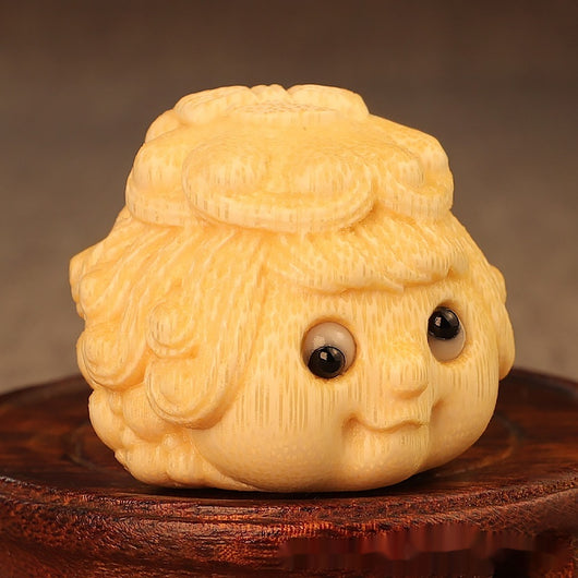Figura de Sapo Dorado Tallada en Bamboo Macizo - Adorno Princesa de la Fortuna - Image 2