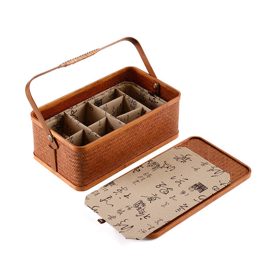 Contenedor Hermético de Bambú Rectangular Doble Capa con Tapa - Caja Portátil para Alimentos y Té - Image 6