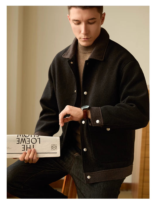 Abrigo de Solapas Cortas para Hombre - Otoño e Invierno - Image 2