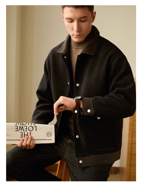 Abrigo de Solapas Cortas para Hombre - Otoño e Invierno