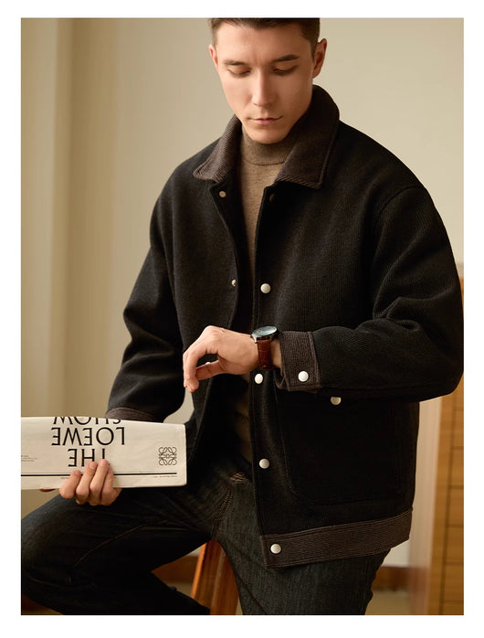 Abrigo de Solapas Cortas para Hombre - Otoño e Invierno - Image 2