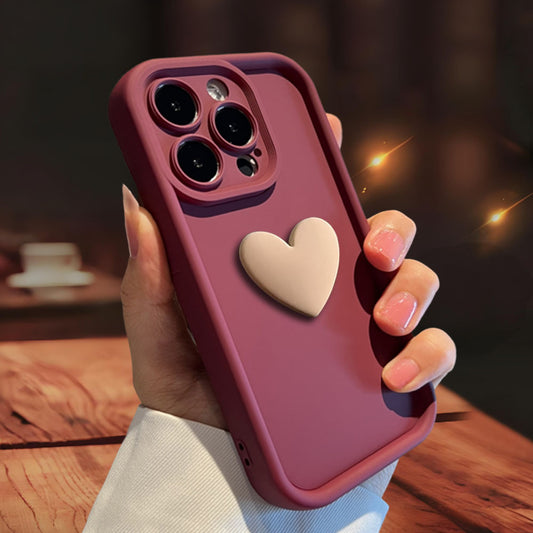 Funda 3D Amor con Lente Esmerilado - Protección Total para tu Celular