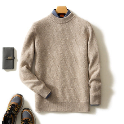 Suéter de Cuello Redondo en Cashmere Premium para Hombre