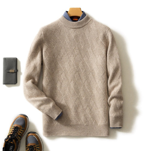 Suéter de Cuello Redondo en Cashmere Premium para Hombre
