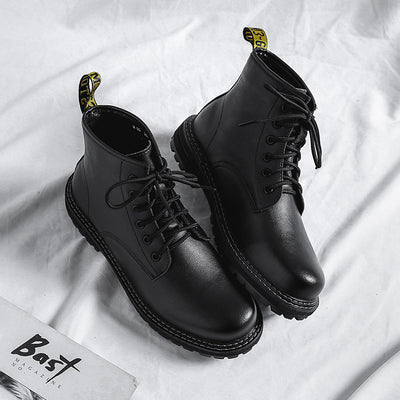 Botas Martin de Cuero Negro para Hombre - Estilo Alto - Image 9