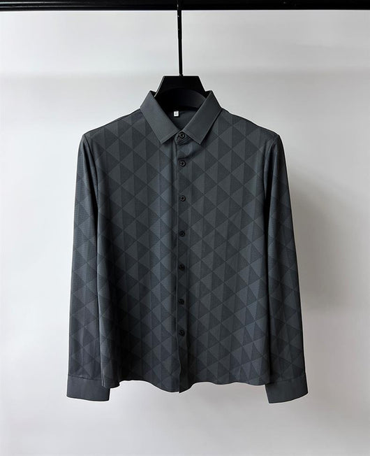 Camisa Manga Larga Ice Silk Slim Fit para Hombre - Image 17