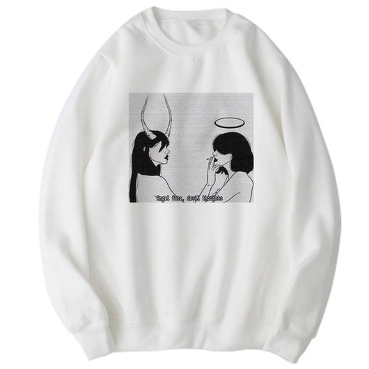 Suéter Harajuku Retro Talla Grande Manga Larga - Image 9
