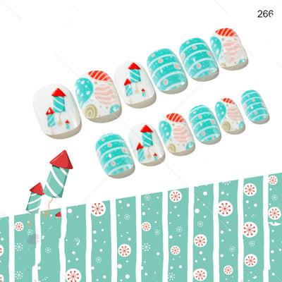 Uñas Postizas Navideñas para Niñas - Set 24 Piezas Listas para Usar - Image 51