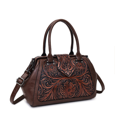Bolso de Cuero Artesanal Tallado para Mujer con Diseño Asimétrico - Image 11