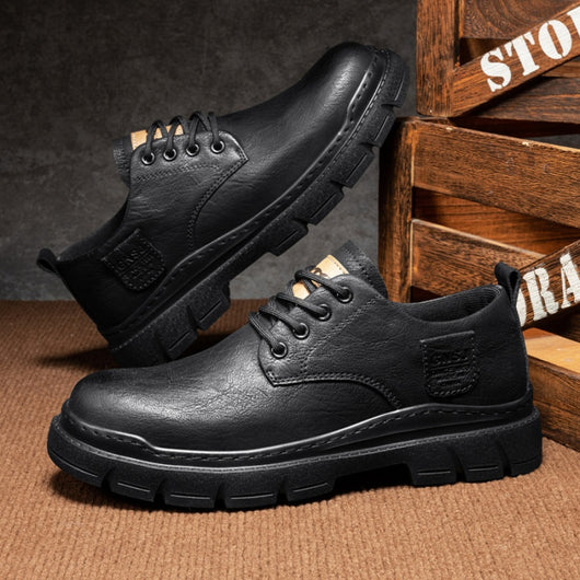 Zapatos de Cuero Ejecutivos Negros para Hombre - Estilo Británico Otoño - Image 3