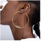 Stainless Steel Custom Name Hoop Earrings Personalized Letter Circle Earring for Women Golden 70mm Style2