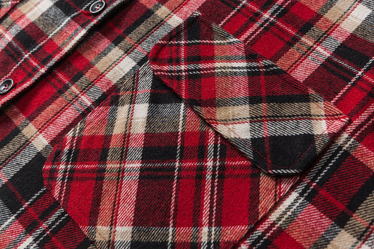 Camisa Denim con Solapa a Cuadros Retro para Hombre - Image 10