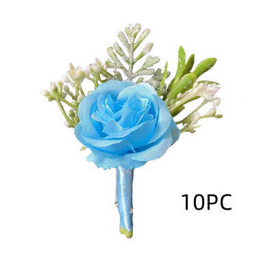 Corsage de Novia y Novio con Rosas de Seda Coreanas - Pequeños Capullos para Antes de la Boda - Image 11