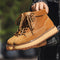 Botas Plataforma de Cuero Genuino Estilo Retro Británico