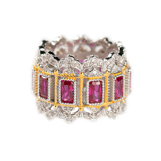 Anillo de Plata con Baño de Oro y Circonitas Brillantes - Image 4