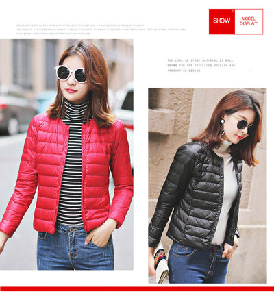 Chaqueta Acolchada Ligera Sin Cuello para Mujer - Abrigo Corto Versátil - Image 20