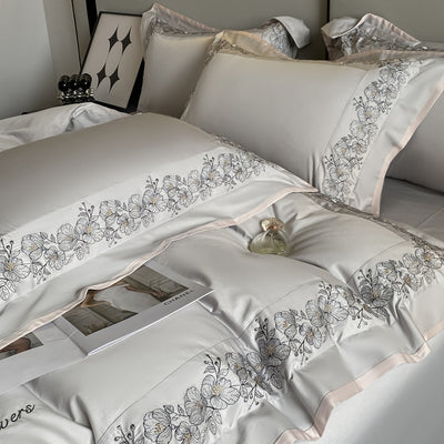 Juego de Cama 4 Piezas Algodón Pima 120 Hilos con Bordado Elegante - Image 20