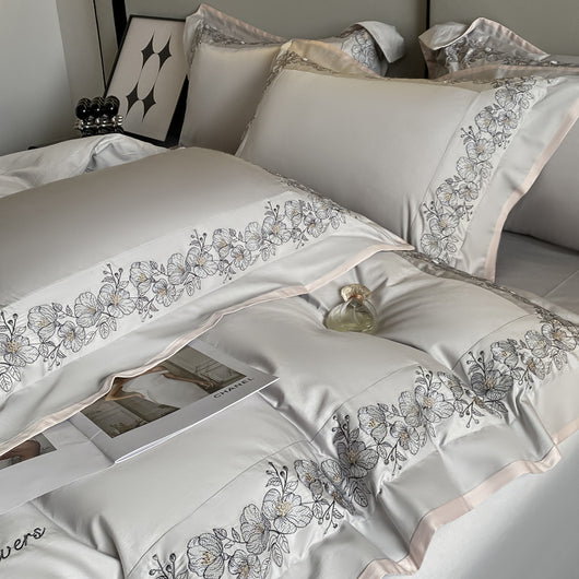 Juego de Cama 4 Piezas Algodón Pima 120 Hilos con Bordado Elegante - Image 20