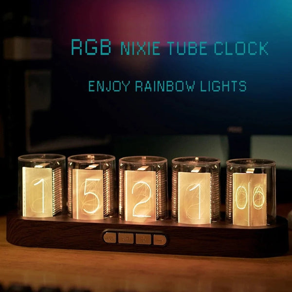 Reloj Digital LED RGB con Luz Ambiental Colorida