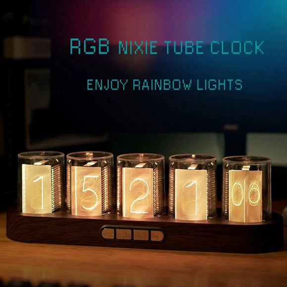 Reloj Digital LED RGB con Luz Ambiental Colorida