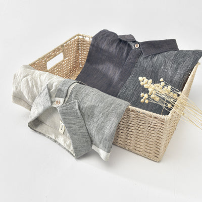 Camisa de Lino para Hombre Manga Corta