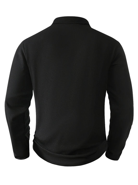 Suéter Deportivo Hombre Media Cremallera Bloques de Color Cuello Alto Manga Larga - Image 32