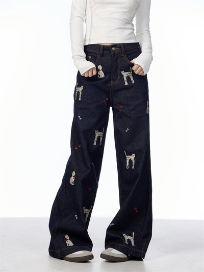 Pantalones Jeans Anchos con Estampado Animal Print - Loose Fit Casual para Mujer - Image 14