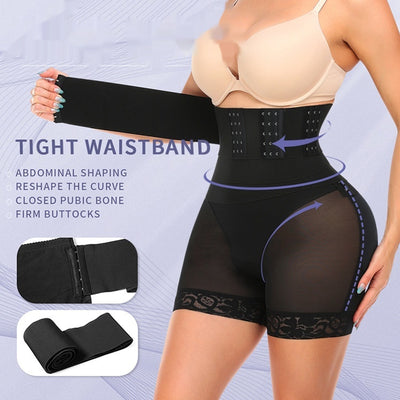 Pantalones de Compresión Abdominal con Cierre de Hebilla para Talla Grande