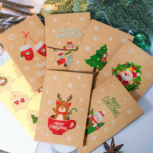 Tarjetas de Bendiciones Navideñas con Sobres y Pegatinas Kraft - Image 10