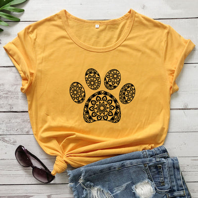 Camiseta Suelta Estampado Huellas Animales para Hombre y Mujer - Image 20