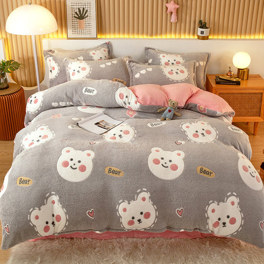 Juego de Sábanas de Franela Coral Fleece con Funda de Almohada - Image 26