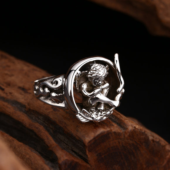 Anillo de Plata 925 Cupido Ángel Ajustable