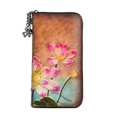 Monedero de Cuero Genuino con Cierre y Relieve Embossed para Mujer - Image 3