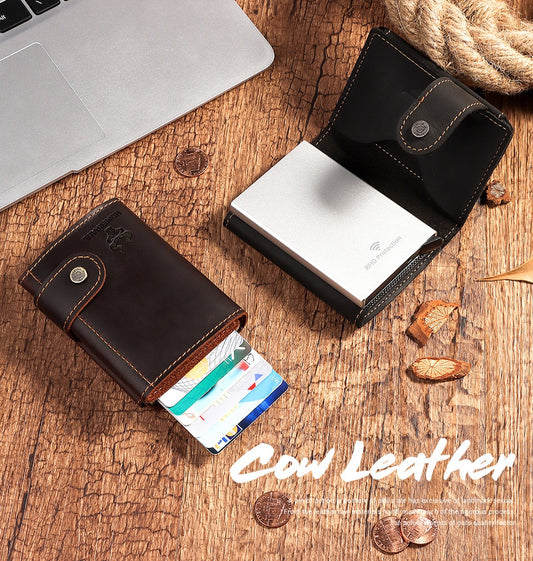 Billetera RFID Automática con Protección Anti-fraude en Aluminio