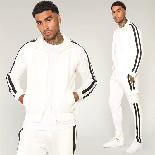 Traje Deportivo Casual Hombre Rayas Combinadas Estilo Coreano - Image 3