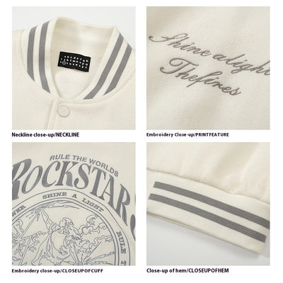 Chaqueta de Béisbol de Lana con Bordados Artesanales para Hombre - Image 3